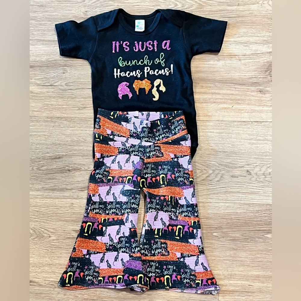 Hocus Pocus 6-12 Month Sanderson Sister Halloween Bell Bottoms Set